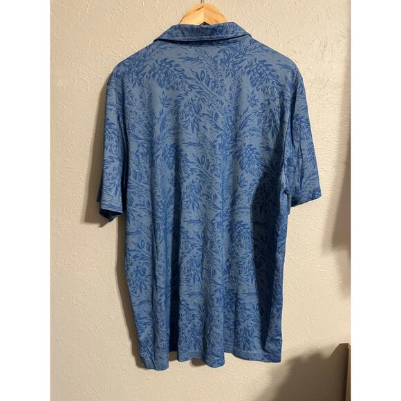 Travis Mathew Blue Tropical Leaves  Golf Polo XXLarge - Picture 2 of 5
